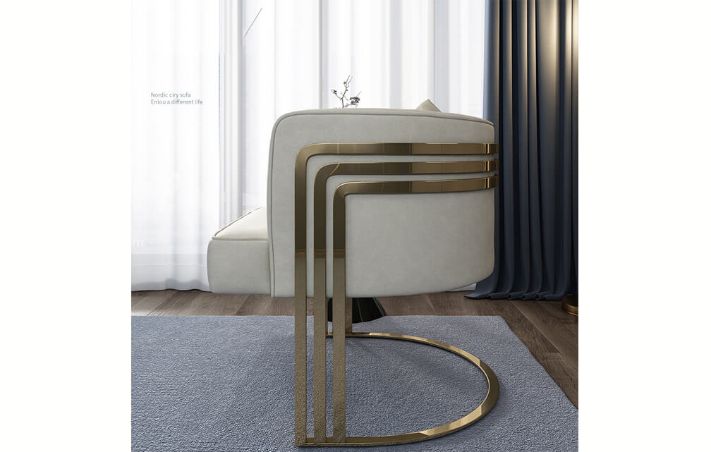 chair-Velvet cushion accent chair for living room