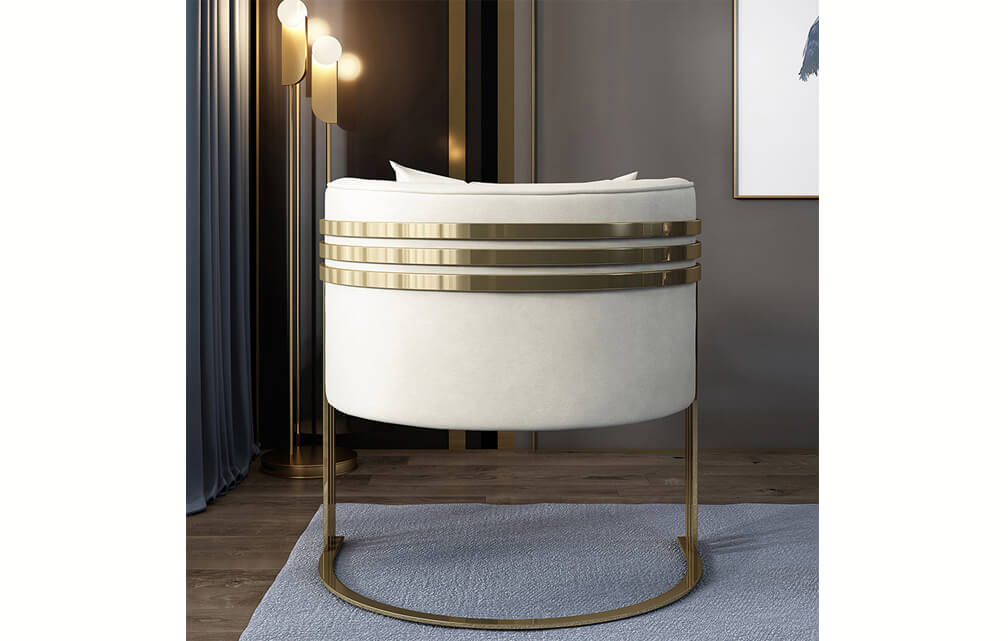 chair-Velvet cushion accent chair for living room